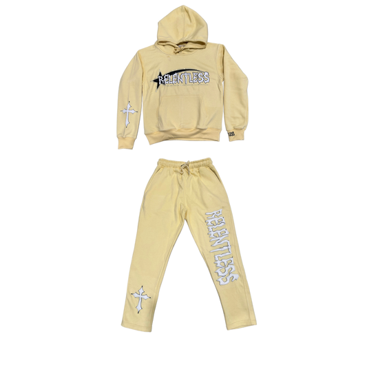 Pastel Yellow/Black/White "Relentless Angel" Full Tracksuit