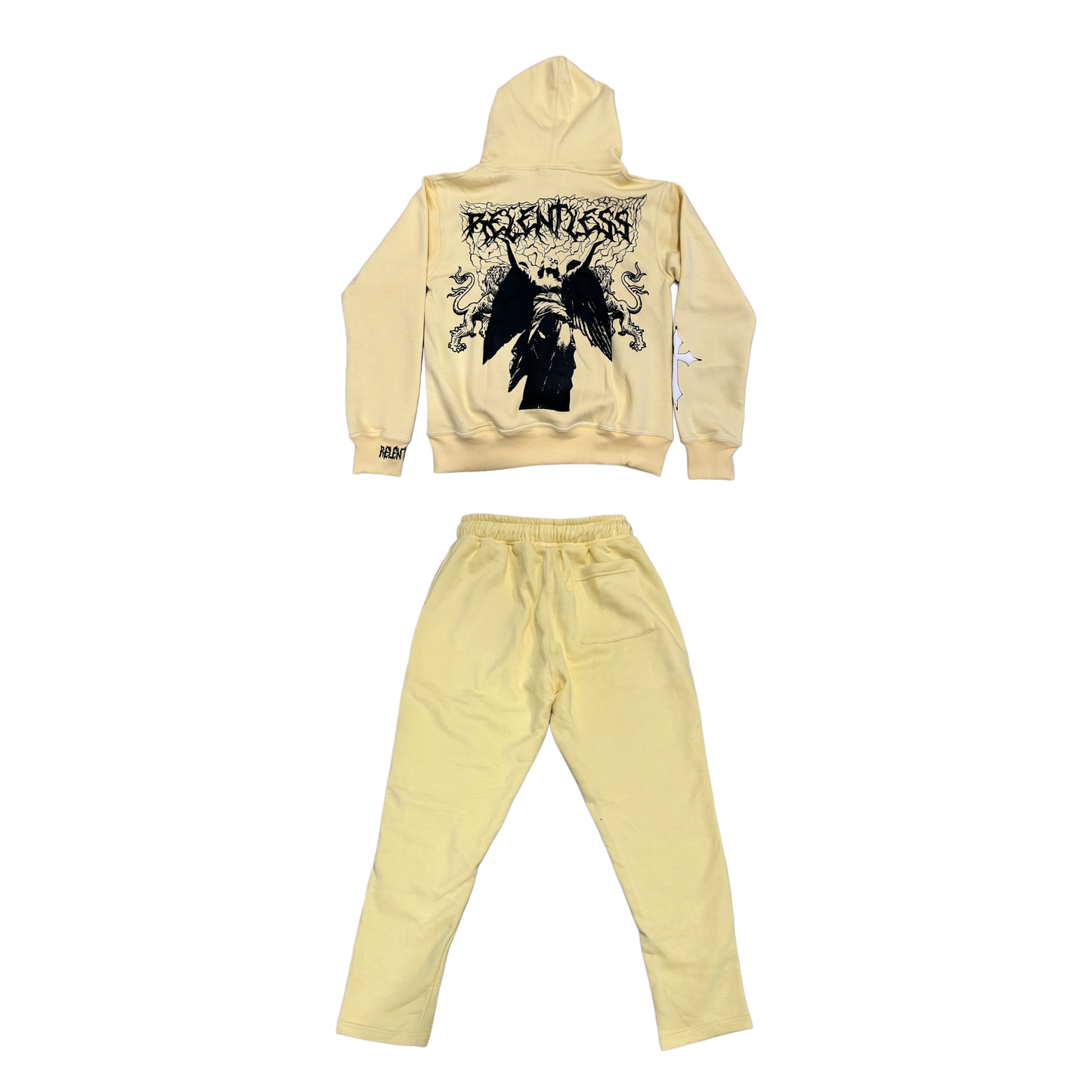 Pastel Yellow/Black/White "Relentless Angel" Full Tracksuit