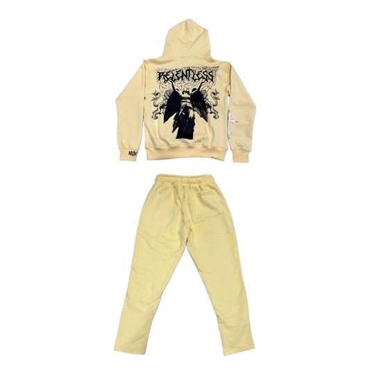 Pastel Yellow/Black/White "Relentless Angel" Full Tracksuit